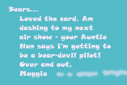 the inside of Maggie's card