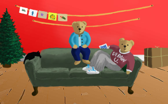 the Bear family living room on December 6